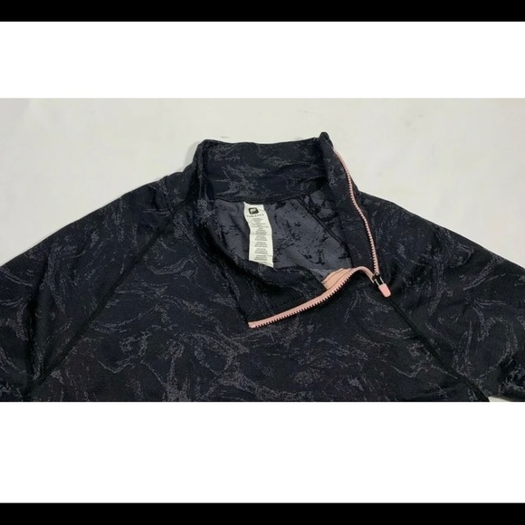 Fabletics Amelie Seamless L/S Pullover Black Pink Asymmetrical Zip S Activewear - Picture 3 of 7